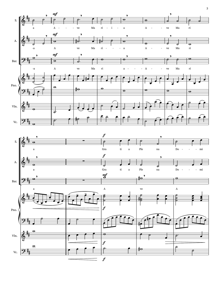 Ave Maria Ave Maria 3-Part scores gallery preview page 3