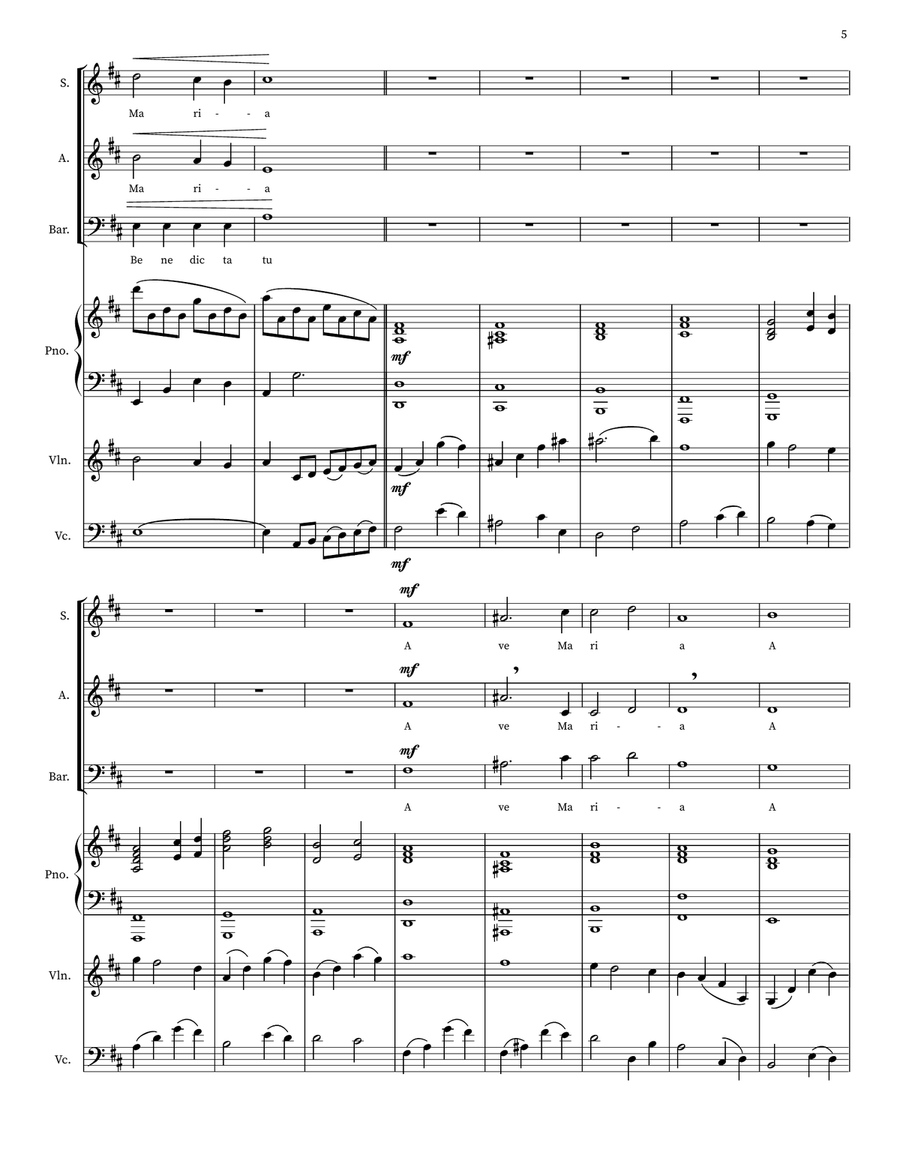Ave Maria Ave Maria 3-Part scores gallery preview page 5