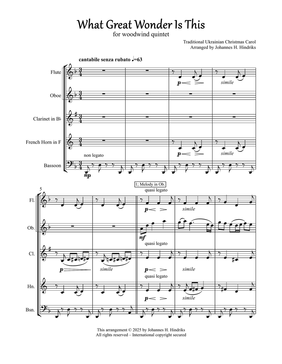 What Great Wonder Is This Woodwind Quintet scores gallery preview page 4