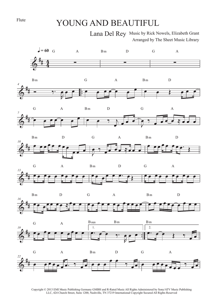 Young And Beautiful Young And Beautiful Piano scores gallery preview page 1