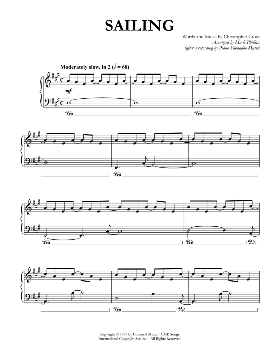 Sailing Sailing Piano Solo scores gallery preview page 1