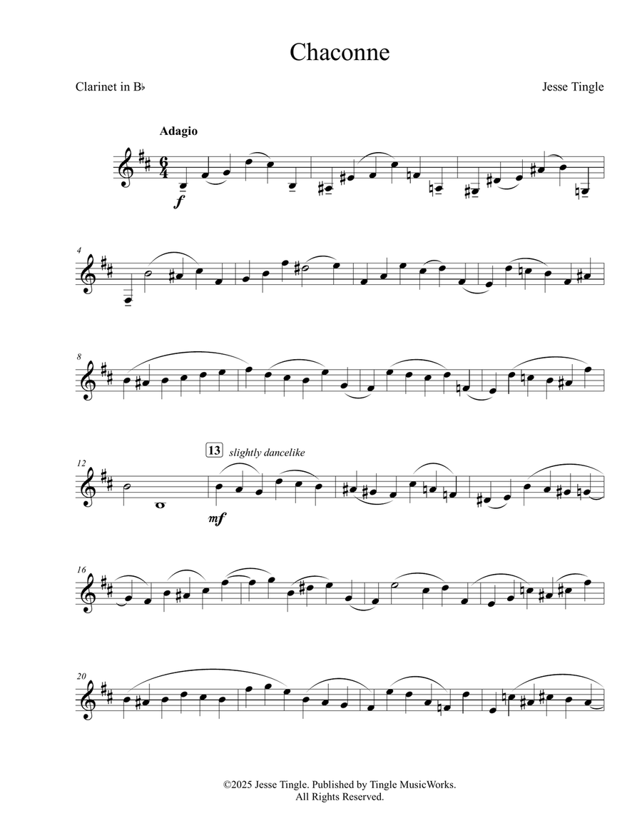 Chaconne for Clarinet Chaconne for Clarinet Chamber Music scores gallery preview page 4