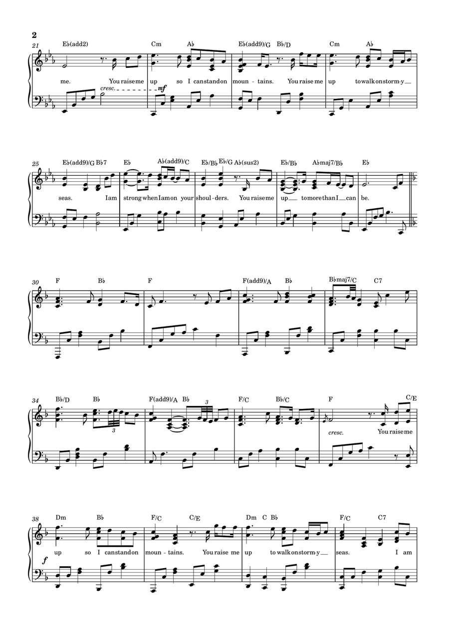 You Raise me Up You Raise me Up Piano, Vocal scores gallery preview page 3