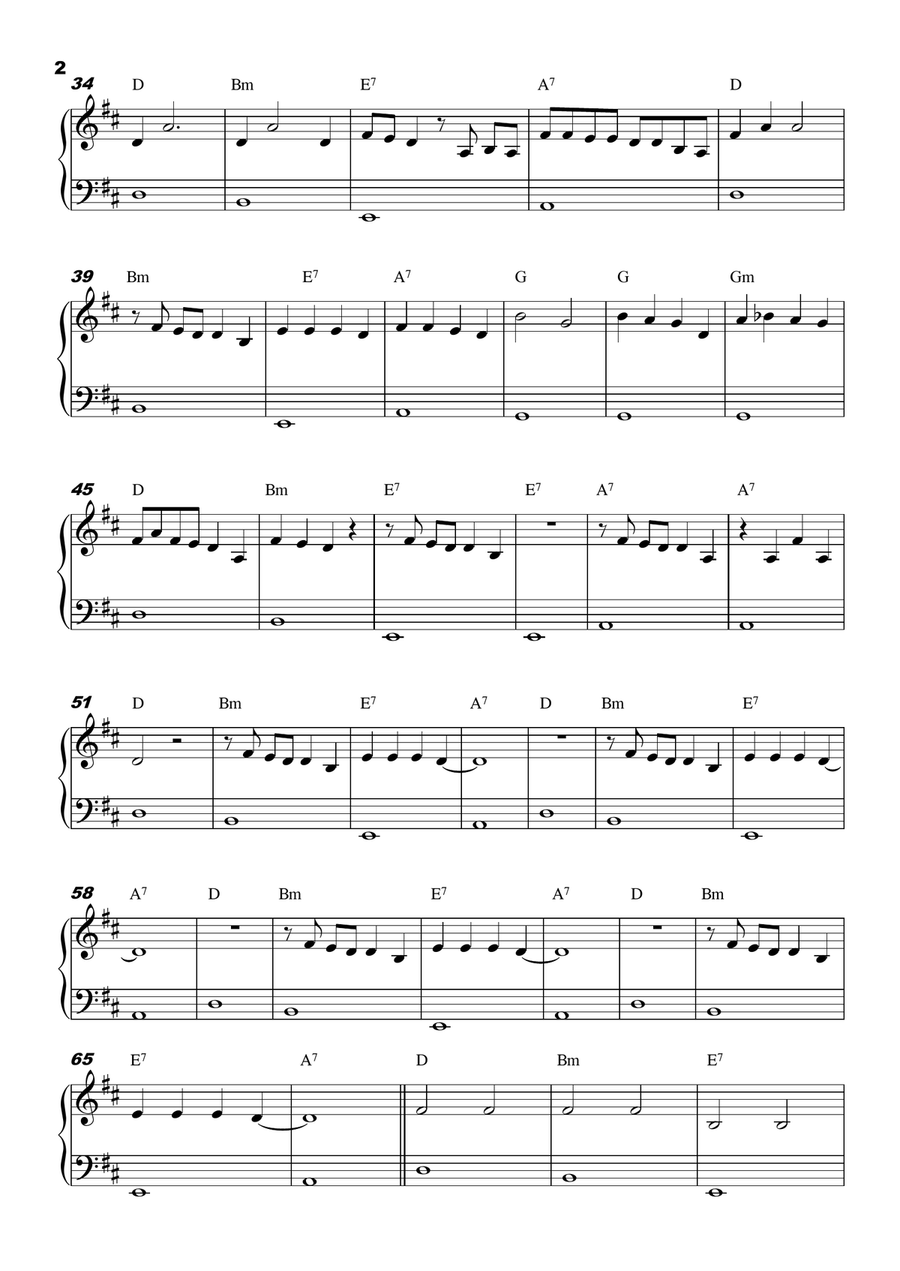 To make you a love song (Pra te fazer uma canção de amor) Easy Piano scores gallery preview page 2