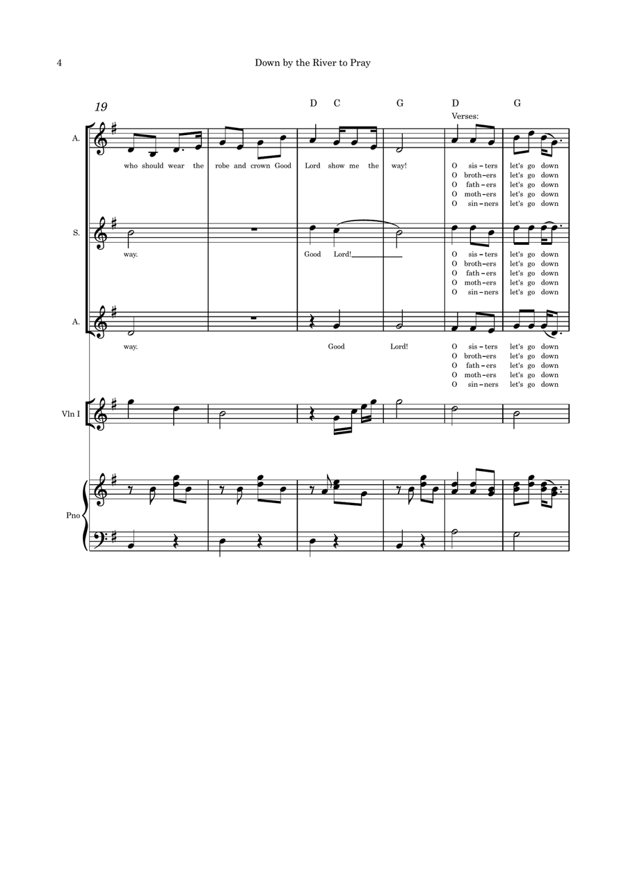 Down by the River to Pray trio violin and piano Small Ensemble scores gallery preview page 4