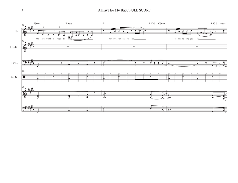 Always Be My Baby Always Be My Baby Concert Band scores gallery preview page 6