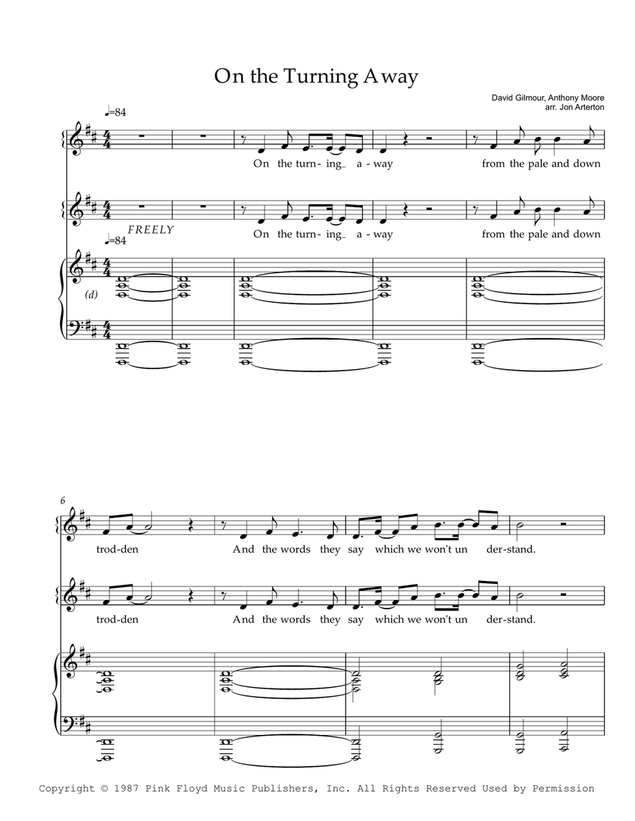 On The Turning Away 2-Part scores gallery preview page 1