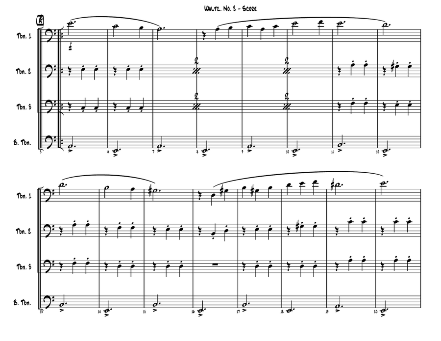 Waltz No. 2 Waltz No. 2 Brass Quartet scores gallery preview page 2