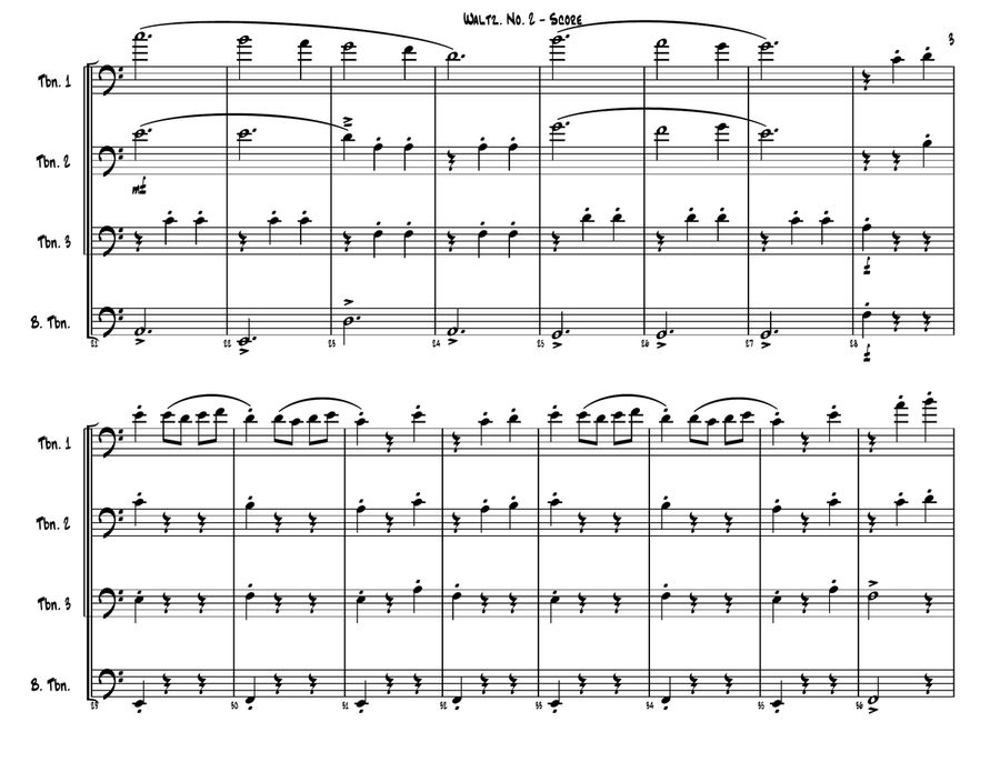 Waltz No. 2 Waltz No. 2 Brass Quartet scores gallery preview page 3