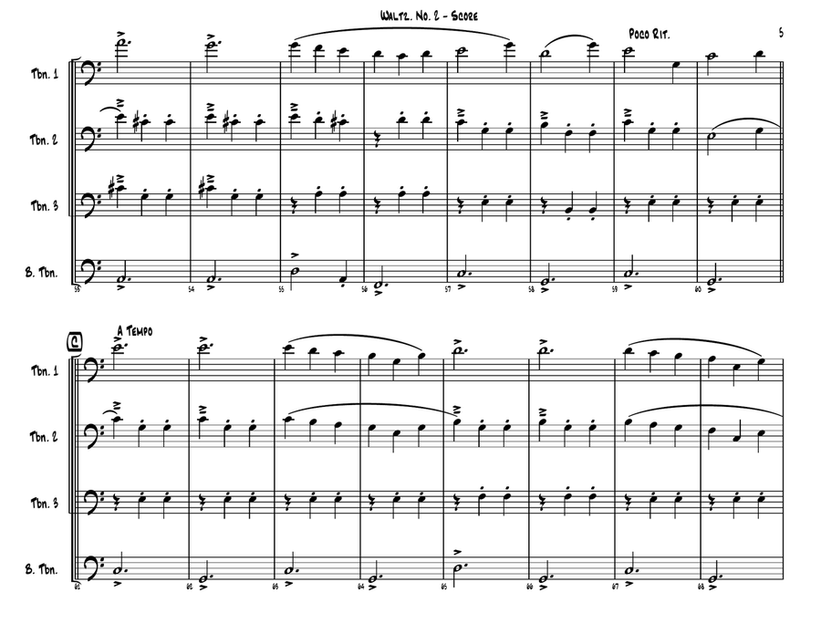 Waltz No. 2 Waltz No. 2 Brass Quartet scores gallery preview page 5