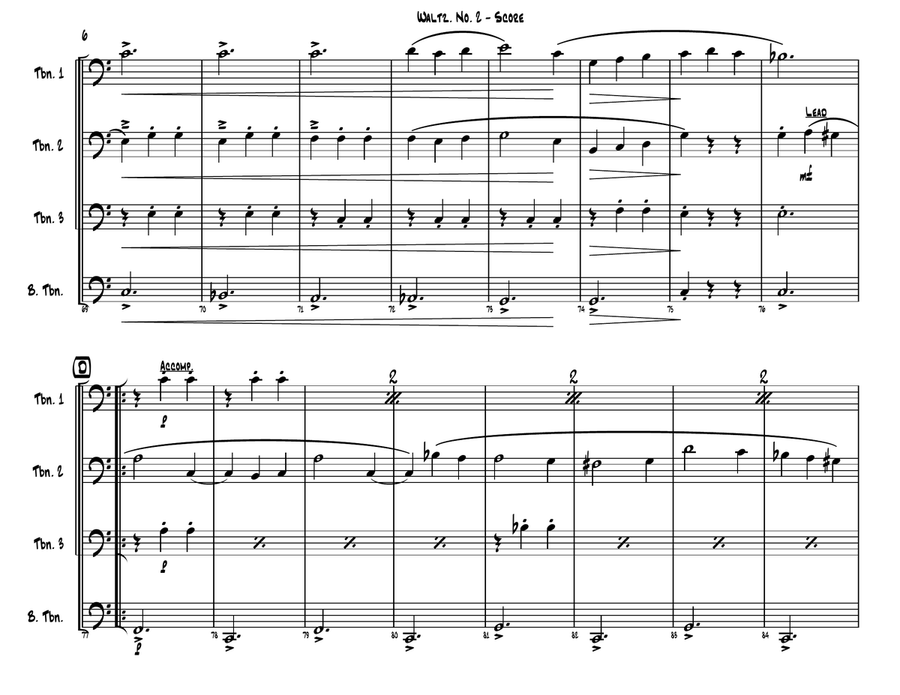 Waltz No. 2 Waltz No. 2 Brass Quartet scores gallery preview page 6