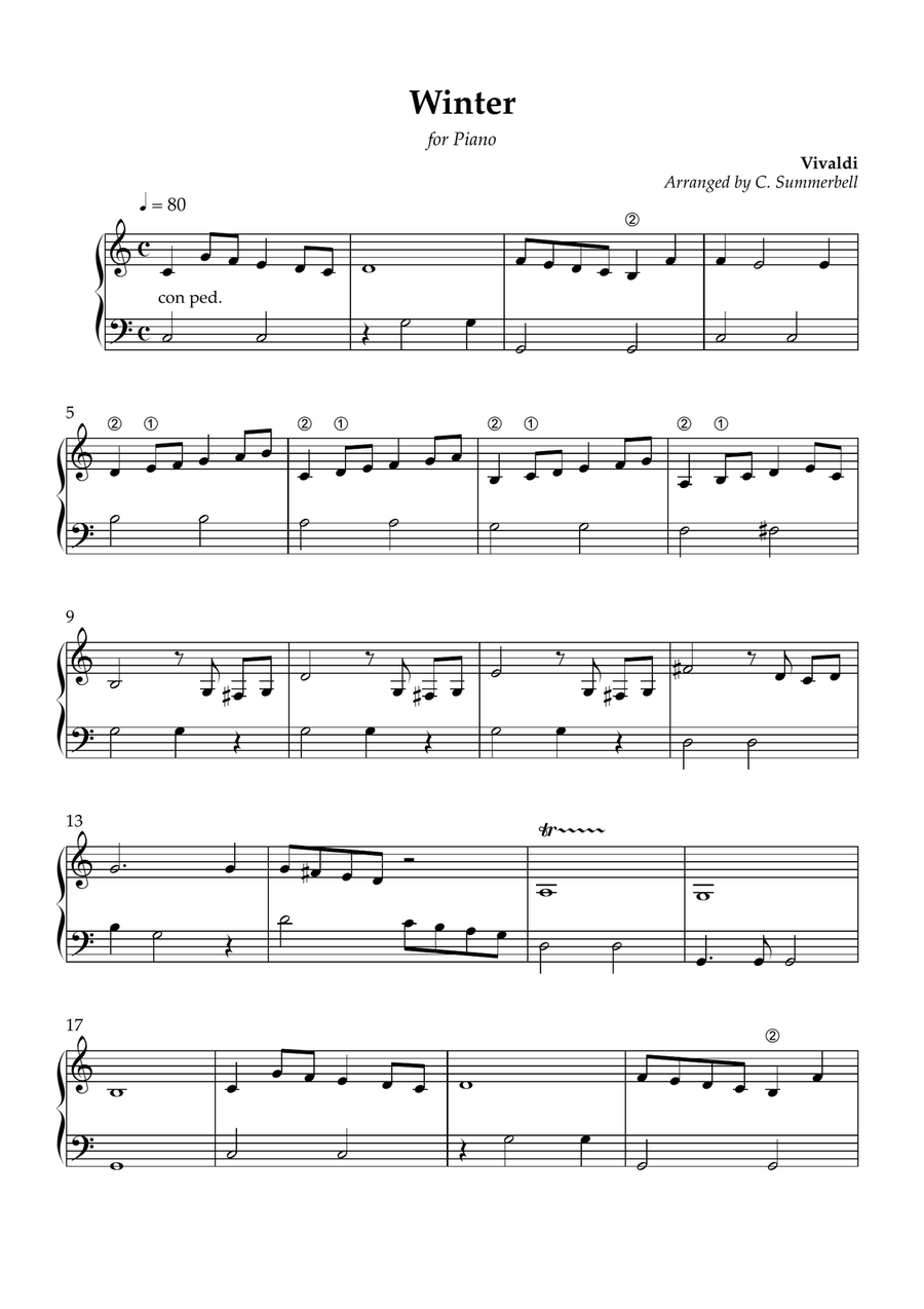 Winter Winter Piano Method scores gallery preview page 1
