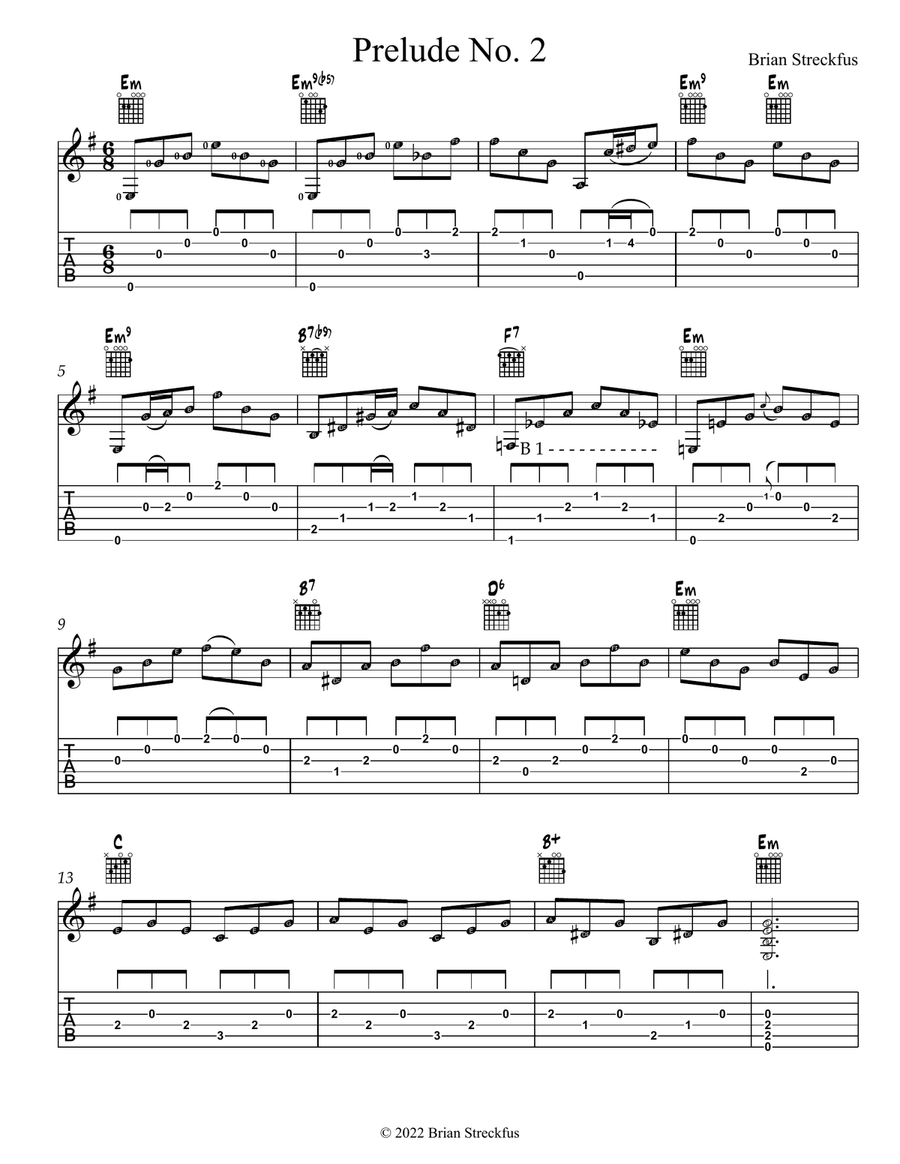 Prelude No. 2 Prelude No. 2 Acoustic Guitar scores gallery preview page 1