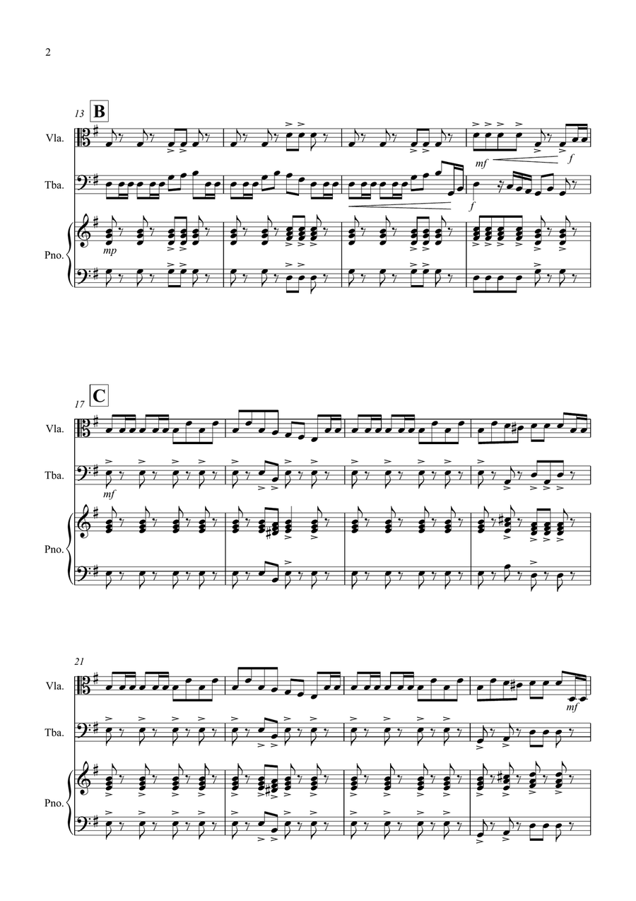 William Tell Overture for Viola and Tuba Duet Tuba scores gallery preview page 2