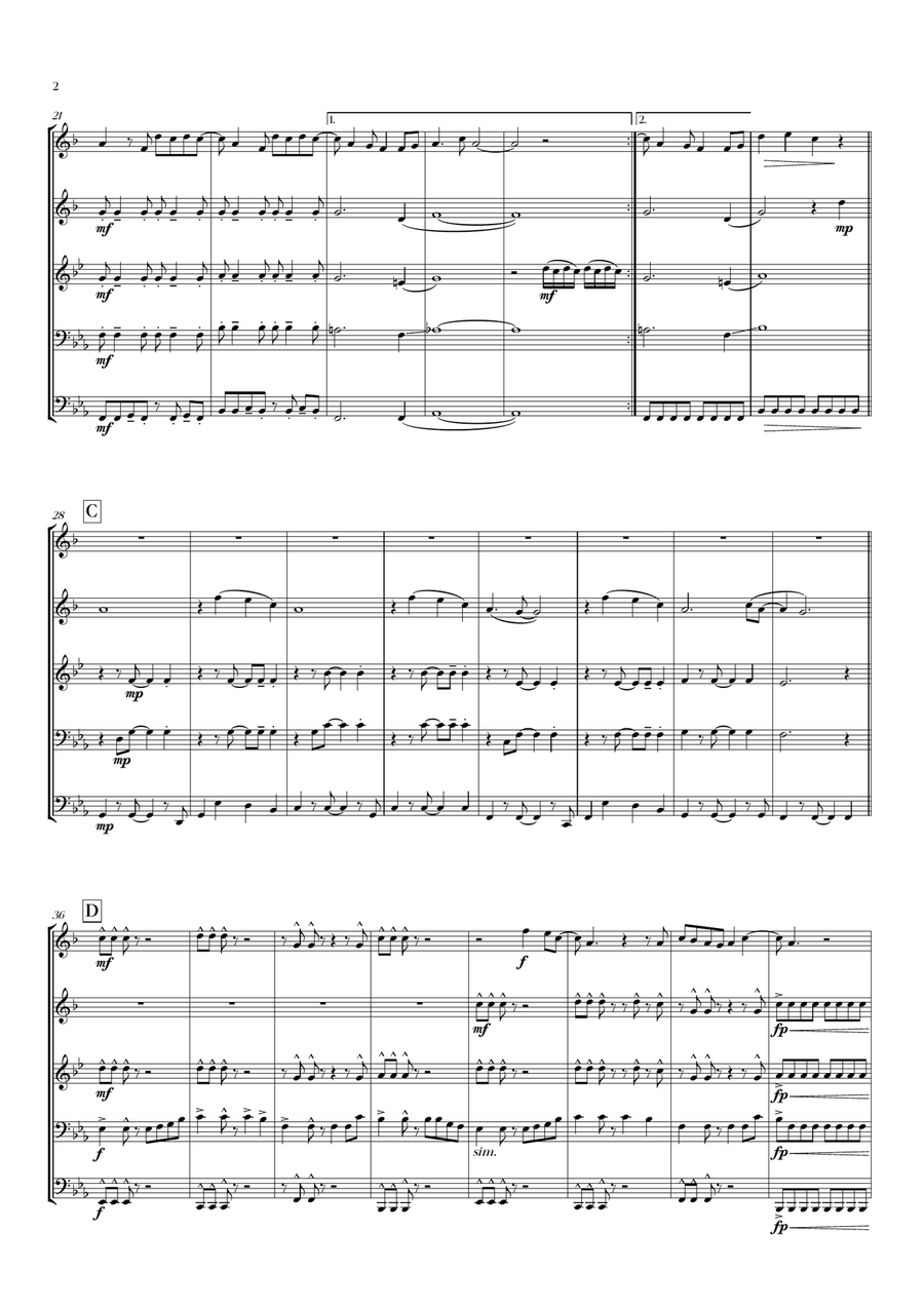 Fluorescent Adolescent Brass Quintet scores gallery preview page 4