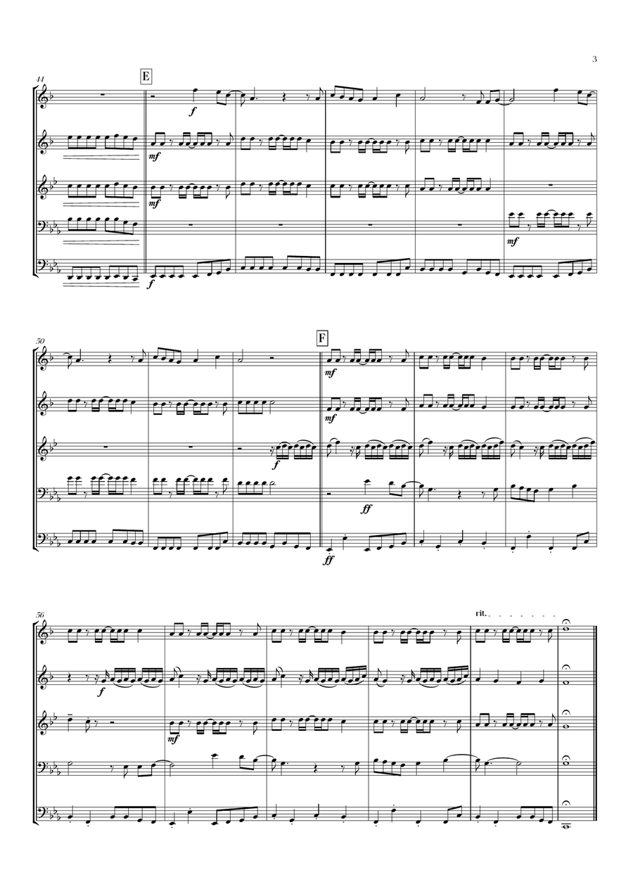 Fluorescent Adolescent Brass Quintet scores gallery preview page 5