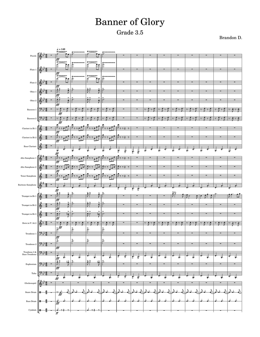 Banner of Glory Banner of Glory Concert Band scores gallery preview page 1