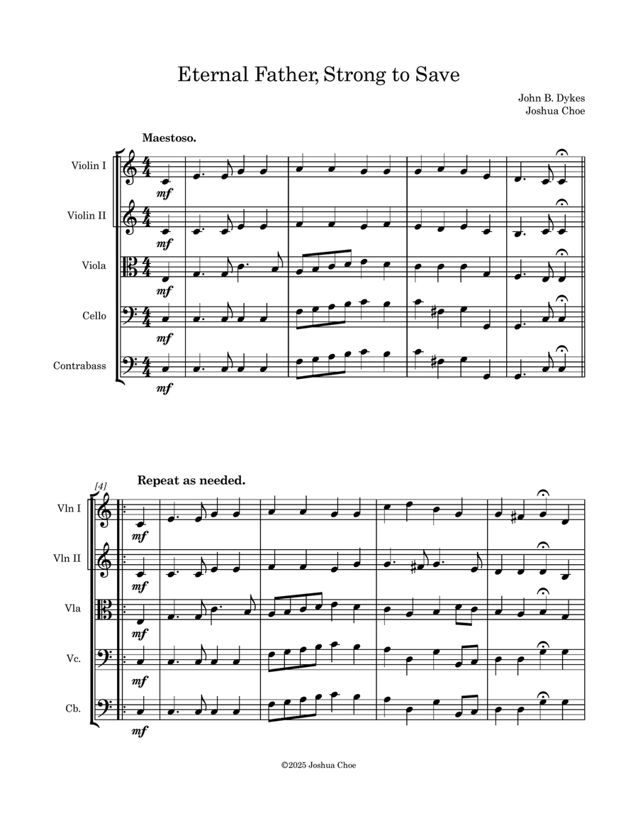 Eternal Father, Strong to Save String Orchestra scores gallery preview page 3