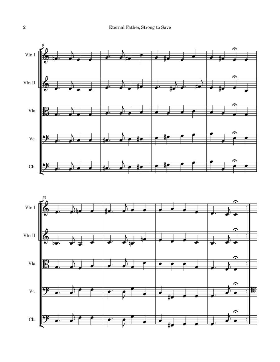 Eternal Father, Strong to Save String Orchestra scores gallery preview page 4