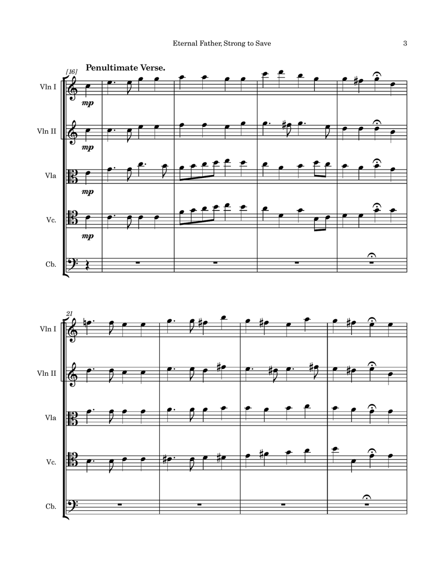 Eternal Father, Strong to Save String Orchestra scores gallery preview page 5