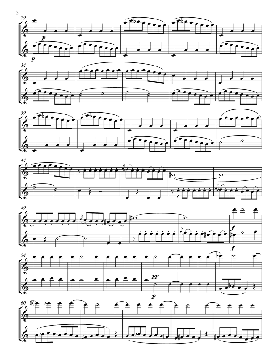 Cosi Fan Tutte for TWO FLUTES Flute Duet scores gallery preview page 3