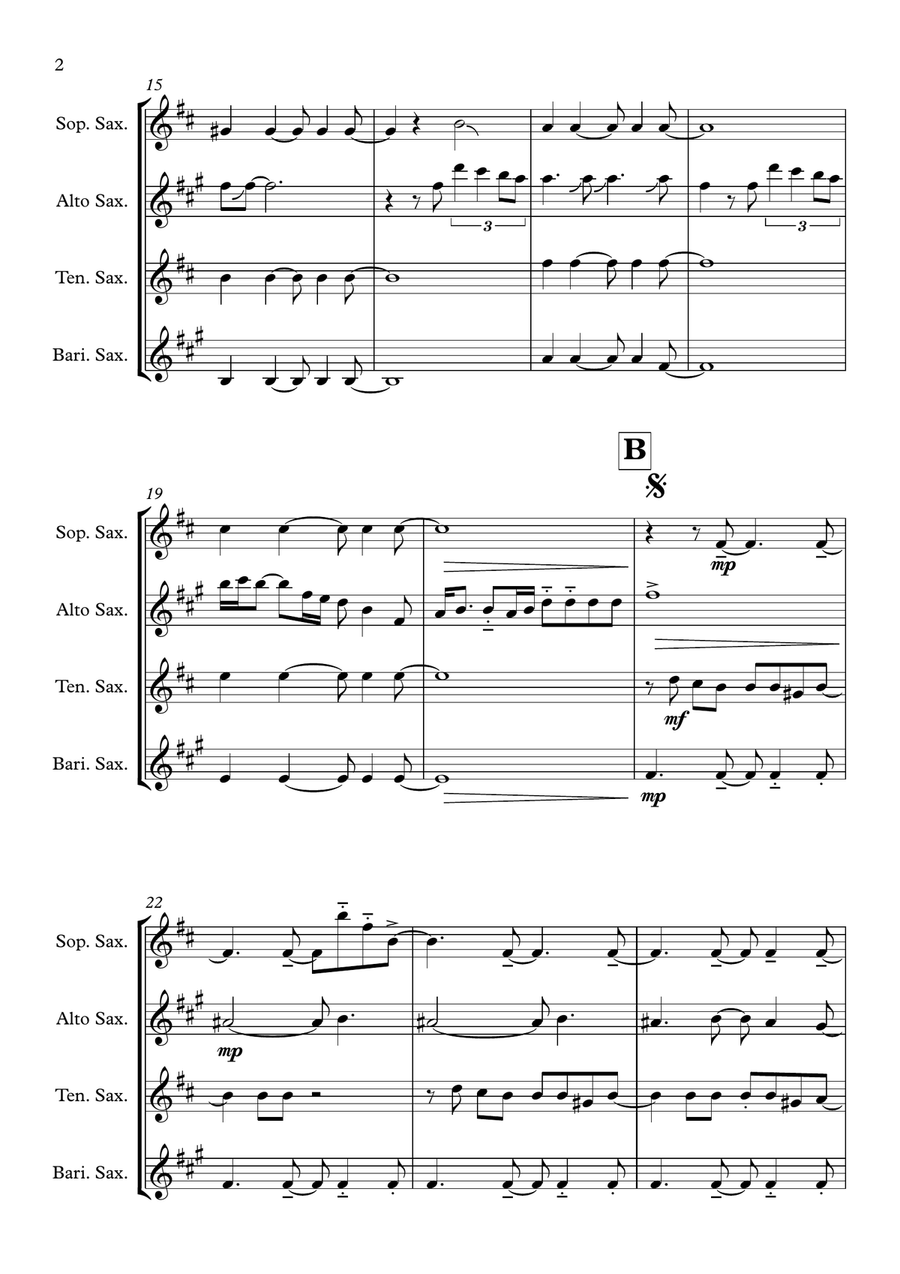 Baker Street Baker Street Saxophone Quartet scores gallery preview page 2