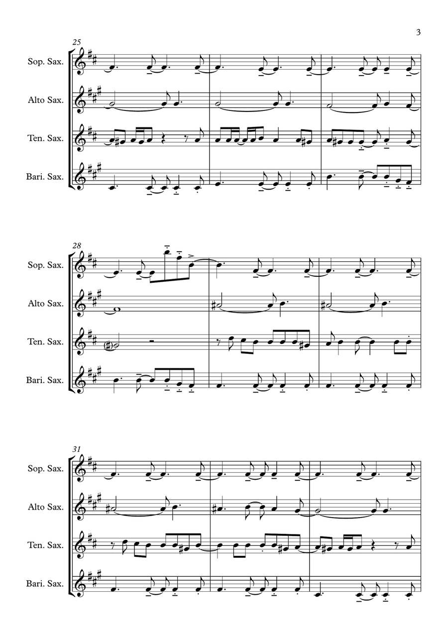 Baker Street Baker Street Saxophone Quartet scores gallery preview page 3