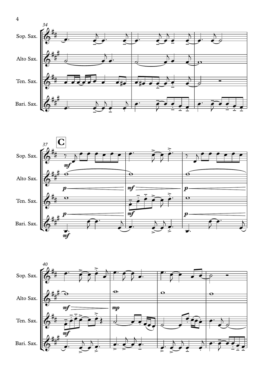 Baker Street Baker Street Saxophone Quartet scores gallery preview page 4