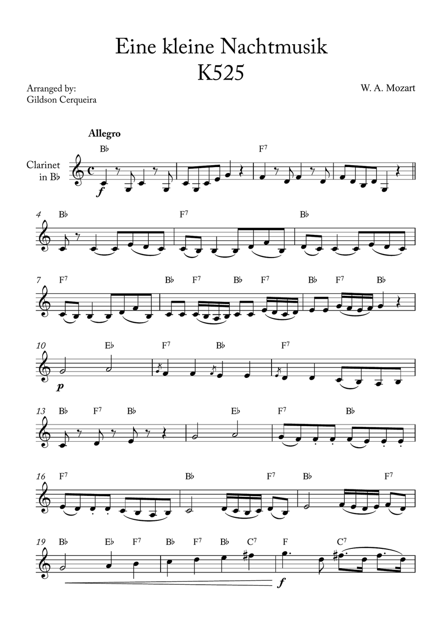 Eine kleine Nachtmusik Eine kleine Nachtmusik Chamber Music scores gallery preview page 1