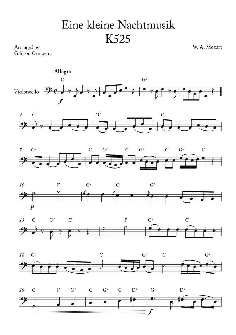 Eine kleine Nachtmusik Eine kleine Nachtmusik Chamber Music scores gallery preview page 1