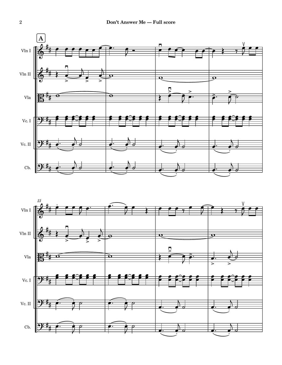 Don't Answer Me String Orchestra scores gallery preview page 2