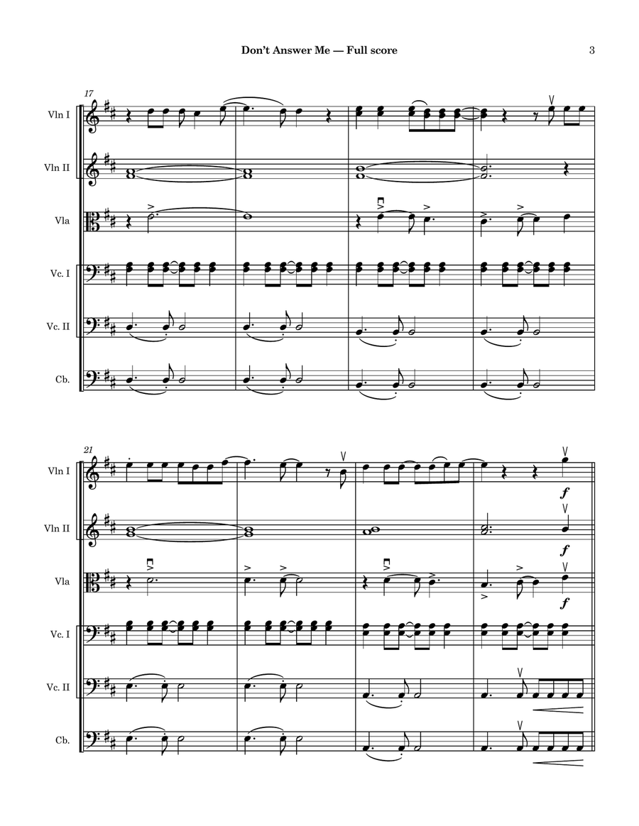 Don't Answer Me String Orchestra scores gallery preview page 3