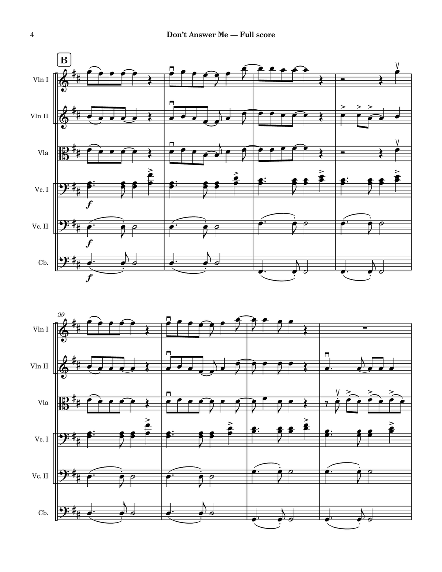 Don't Answer Me String Orchestra scores gallery preview page 4