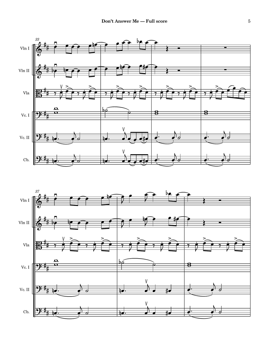 Don't Answer Me String Orchestra scores gallery preview page 5