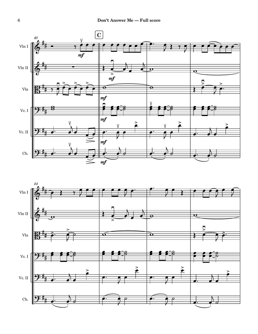 Don't Answer Me String Orchestra scores gallery preview page 6