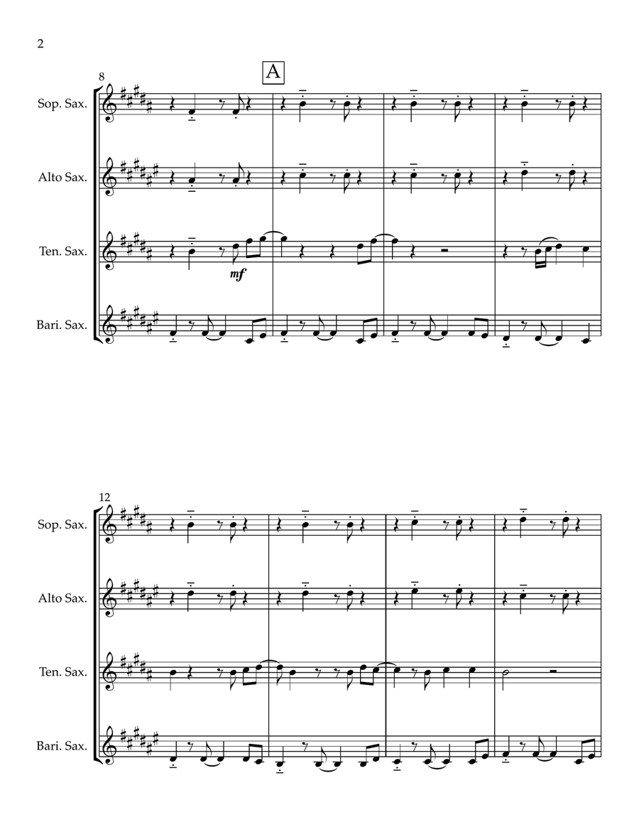 Stand By Me Stand By Me Saxophone Quartet scores gallery preview page 2