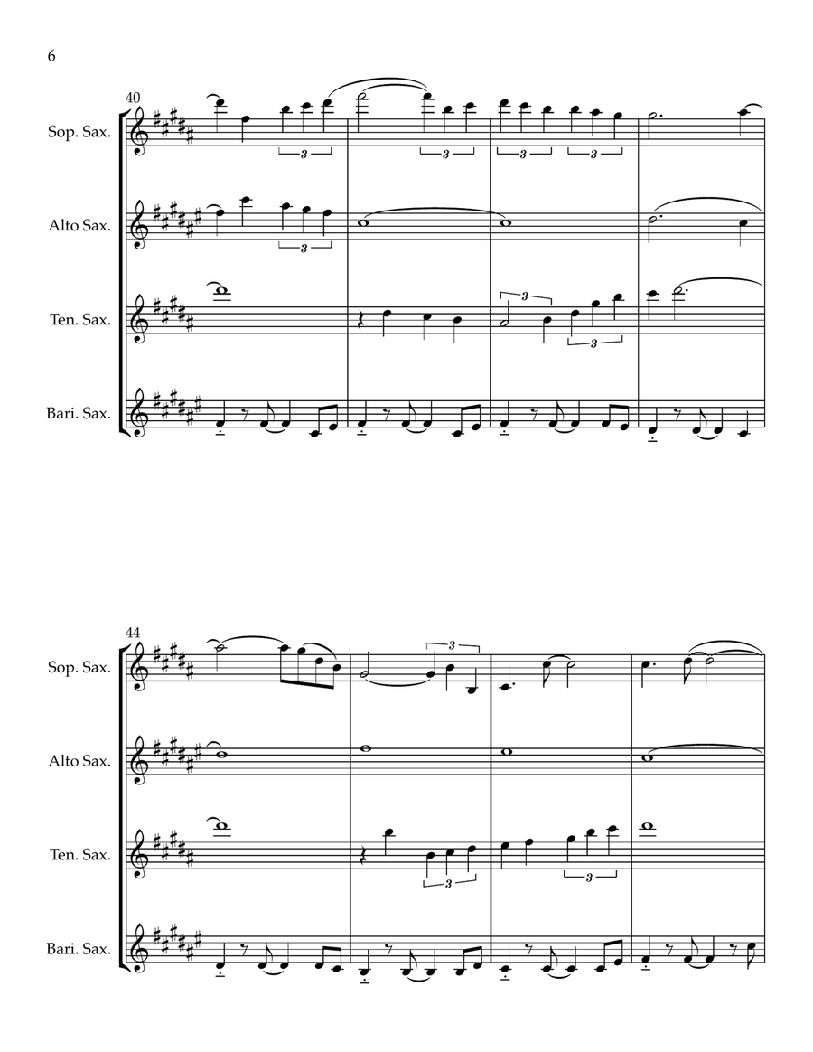 Stand By Me Stand By Me Saxophone Quartet scores gallery preview page 6