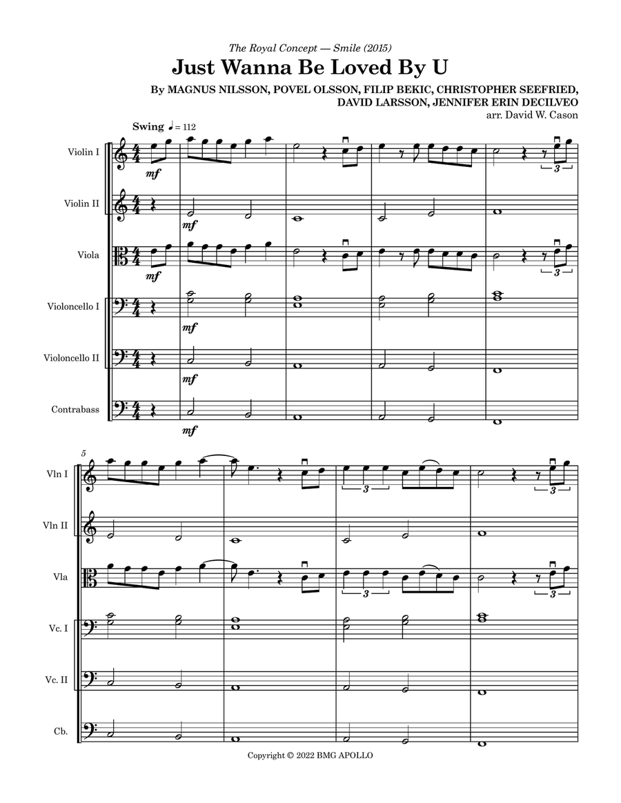 Just Wanna Be Loved By U String Orchestra scores gallery preview page 1