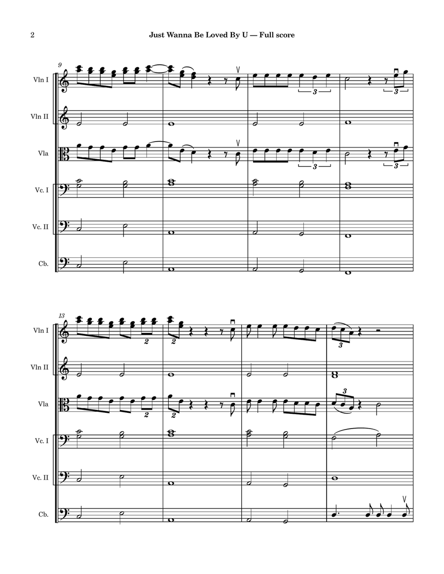 Just Wanna Be Loved By U String Orchestra scores gallery preview page 2