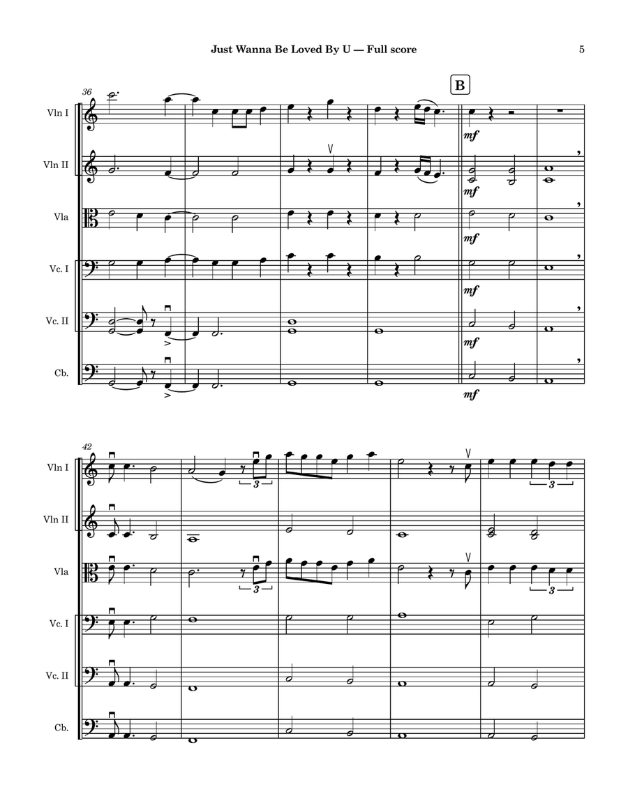 Just Wanna Be Loved By U String Orchestra scores gallery preview page 5