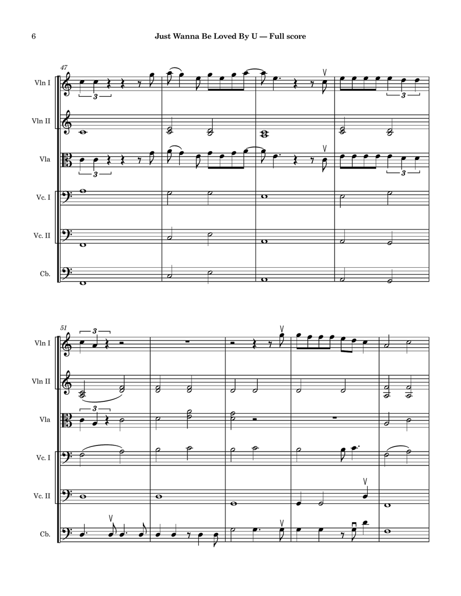 Just Wanna Be Loved By U String Orchestra scores gallery preview page 6