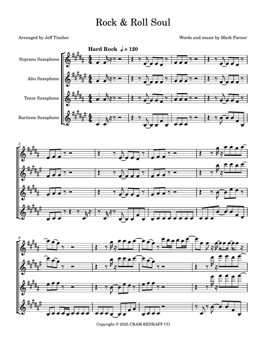 Rock & Roll Soul Saxophone Quartet scores gallery preview page 2