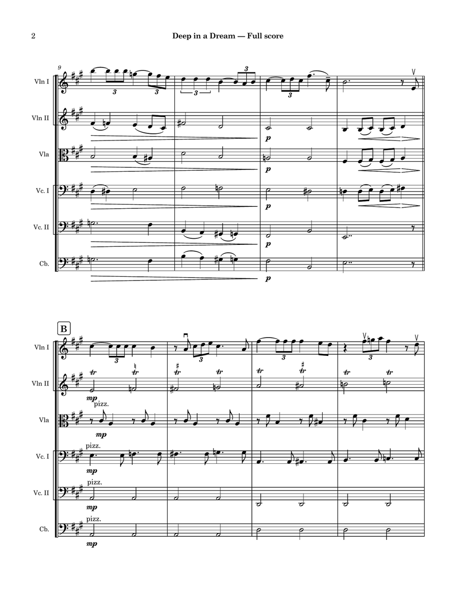 Deep In A Dream String Orchestra scores gallery preview page 2