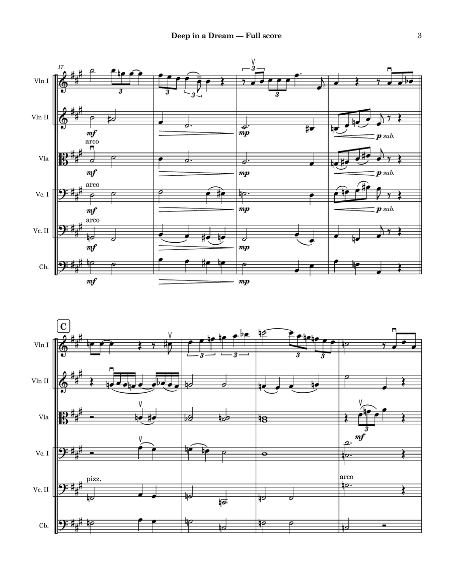 Deep In A Dream String Orchestra scores gallery preview page 3
