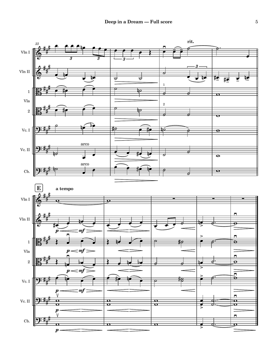 Deep In A Dream String Orchestra scores gallery preview page 5