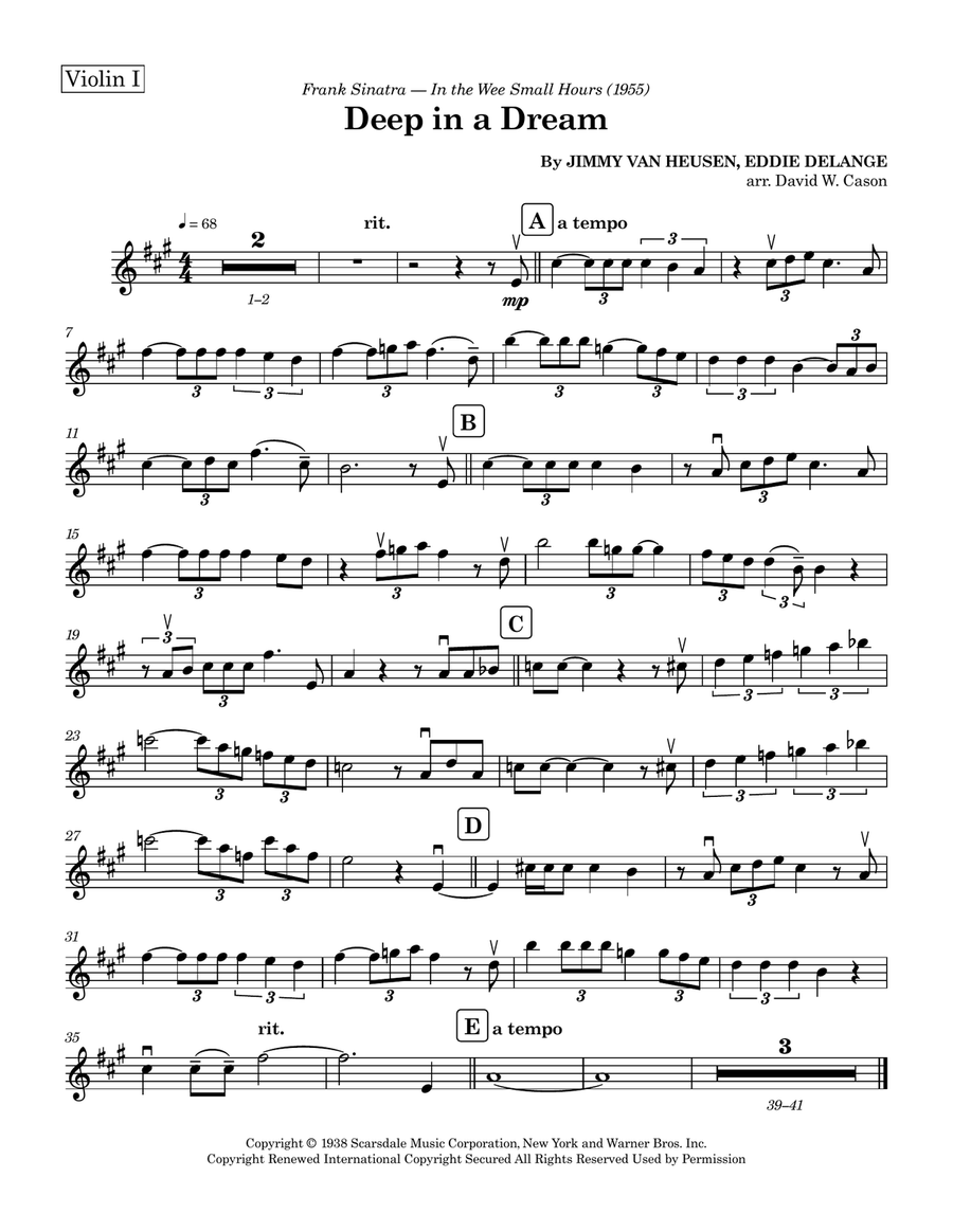 Deep In A Dream String Orchestra scores gallery preview page 6