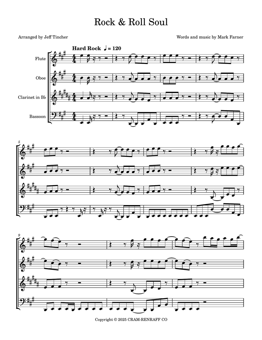 Rock & Roll Soul Woodwind Quartet scores gallery preview page 2