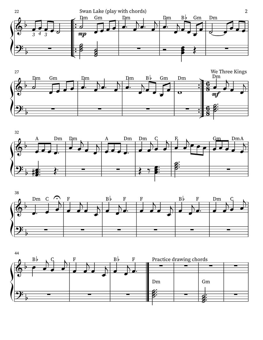 Scales & Chords (D Minor) Easy Piano scores gallery preview page 2