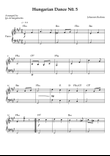 Hungarian Dance No. 5 – Easy Piano (Key of F#m)
