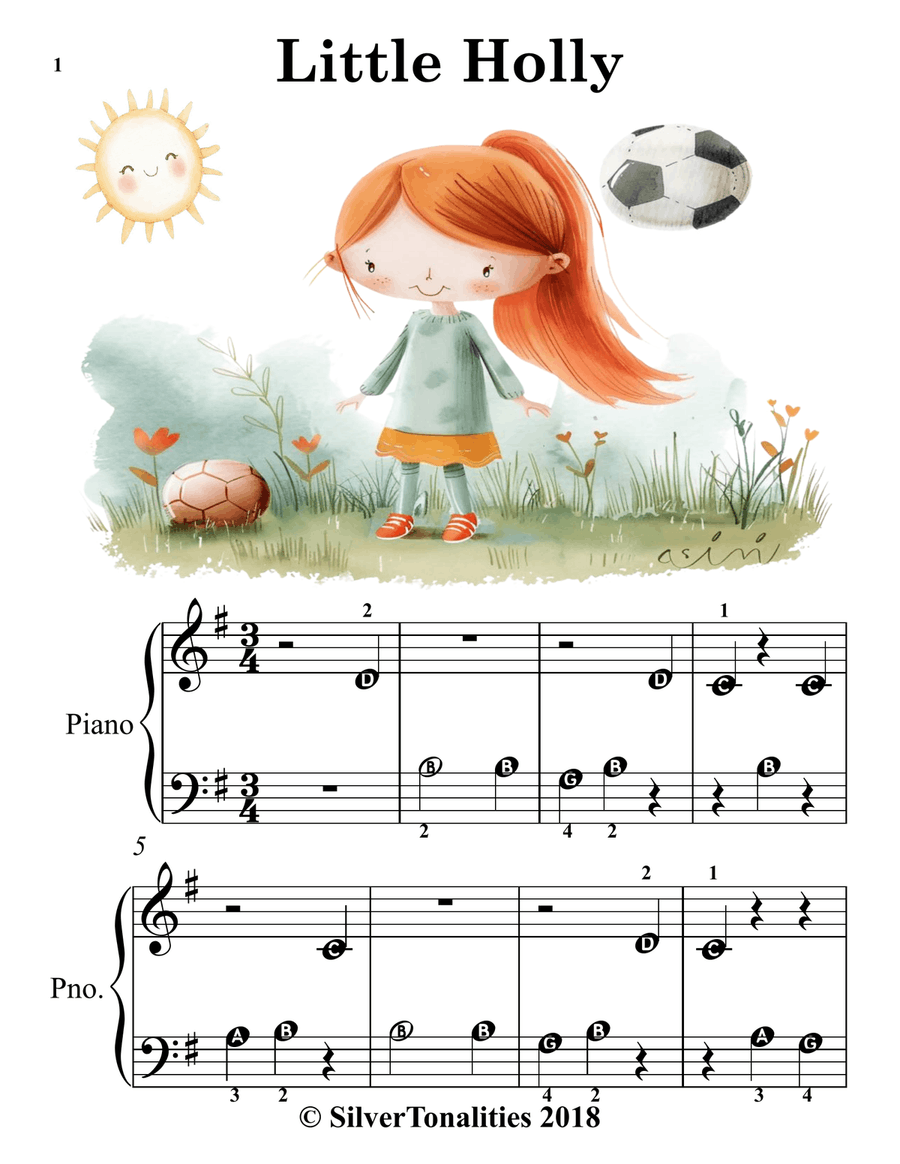 Ten Little Girls Basking in the Sunshine for Beginner Piano Piano Method scores gallery preview page 3